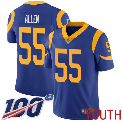 Los Angeles Rams Limited Royal Blue Youth Brian Allen Alternate Jersey NFL Football 55 100th Season Vapor Untouchable